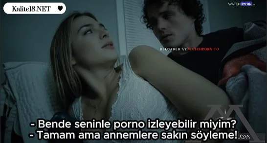 Üvey kardeşler uyumadan önce birlikte porno izliyor